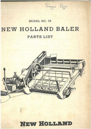 New Holland Baler 76 Hayliner Parts Manual