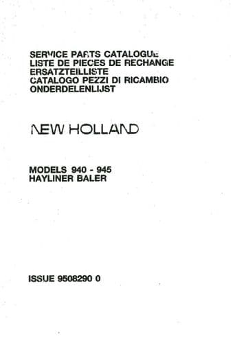 New Holland Baler 940 945 Parts Manual