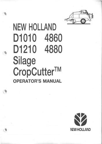 New Holland Baler D1010 D1210 4860 & 4880 Silage Cropcutter Operators Manual