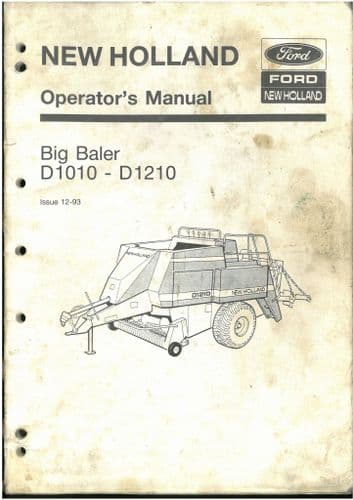 New Holland Baler D1010 & D1210 Operators Manual