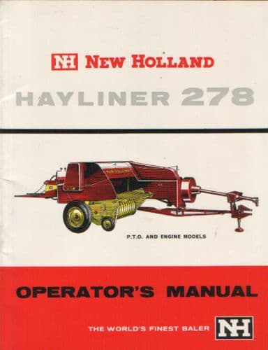 New Holland Baler Hayliner 278 Operators Manual