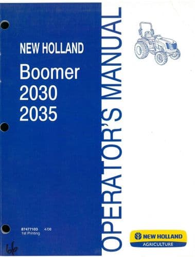 New Holland  Boomer Tractor 2030 2035 Operators Manual