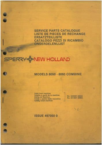 New Holland Combine 8050 & 8060 Parts Manual - ORIGINAL MANUAL