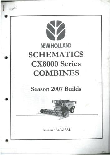 New Holland Combine CX8070 CX8080 Schematics Manual CX8000 Series