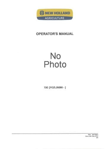 New Holland Combine Flexible Grain Header 72C Operators Manual