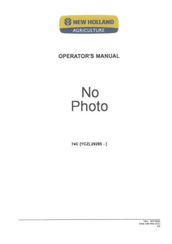 New Holland Combine Flexible Grain Header 74C Operators Manual