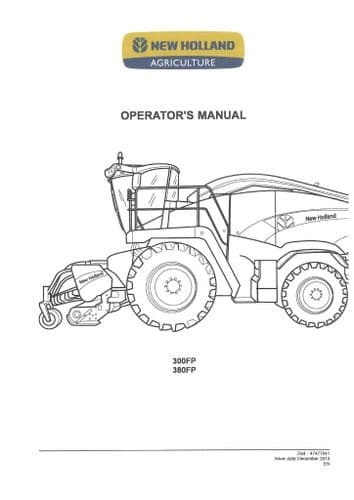 New Holland Combine Harvester 300FP 380FP Operators Manual