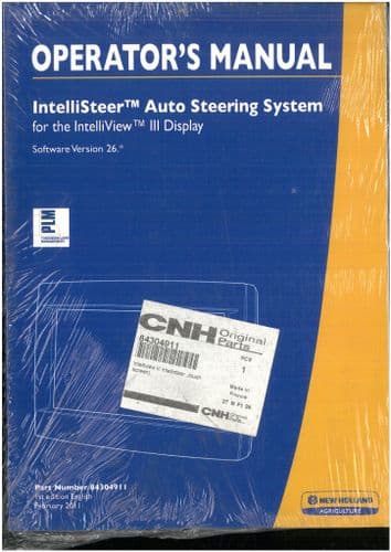 New Holland Combine IntelliView III Display Operators Manual - ORIGINAL