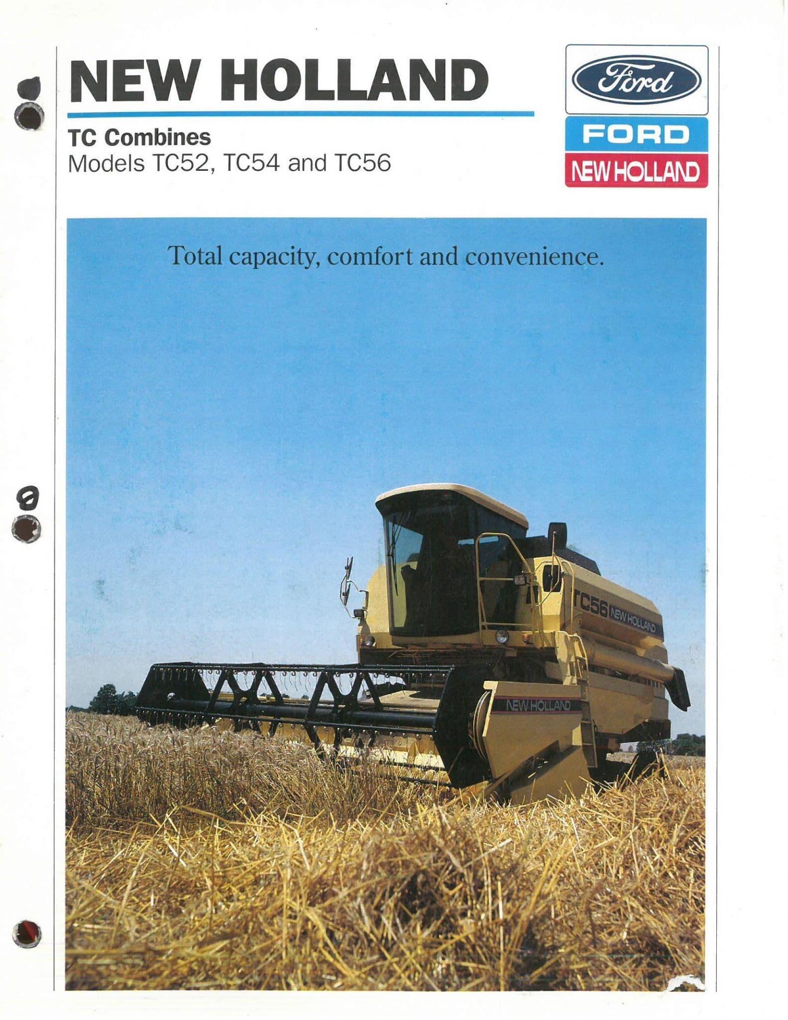 New Holland Combine TC Series - TC52 TC54 and TC56 Brochure