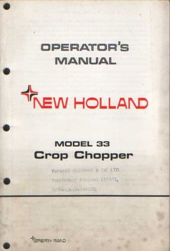 New Holland Crop Chopper - Model 33 Operators Manual