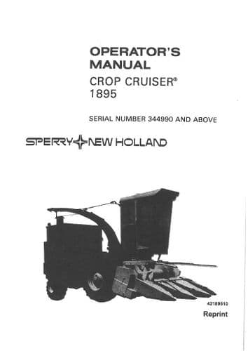 New Holland Crop Cruiser Forager 1895 Operators Manual