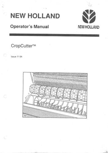 New Holland Cropcutter Operators Manual - Crop Cutter