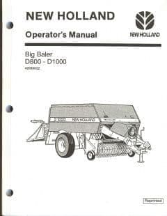New Holland D800 & D1000 Big Baler Operators Manual