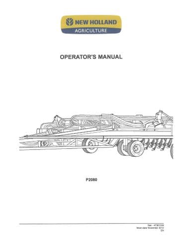New Holland Disc Air Drill P2080 Operators Manual