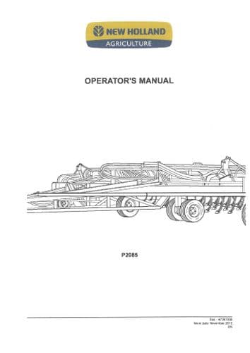 New Holland Disc Air Drill P2085 Operators Manual