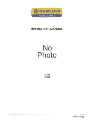 New Holland Disc Mower Conditioner H7230 H7330 Operators Manual