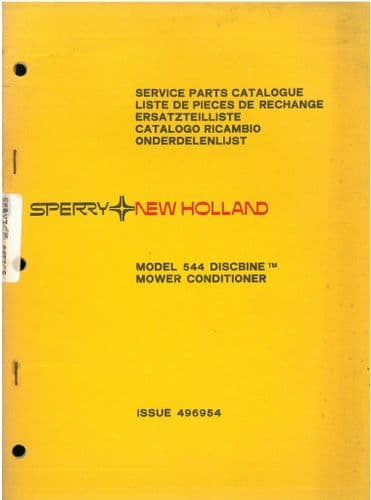 New Holland Discbine Mower Conditioner 544 Parts Manual