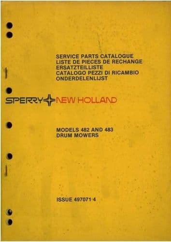 New Holland Drum Mower 482 & 483 Parts Manual