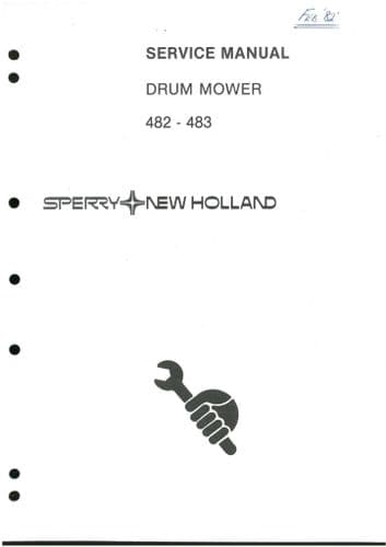 New Holland Drum Mower 482 & 483 Service Manual.