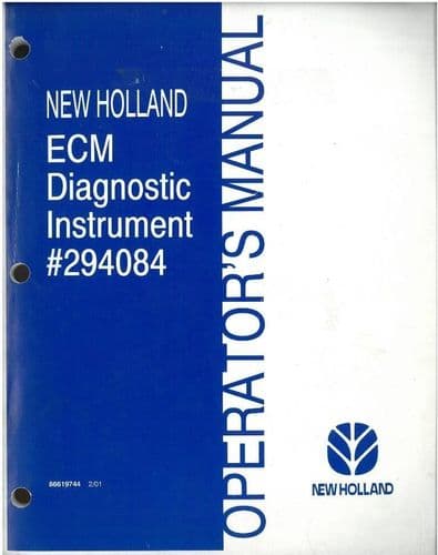 New Holland ECM Diagnostic Instrument #294084 Operators Manual