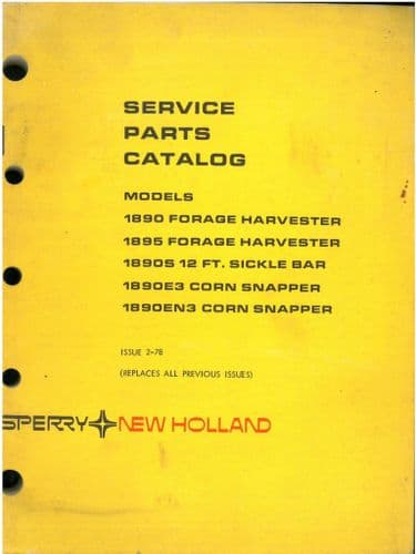 New Holland Forage Harvester 1890 & 1895 Forager Parts Manual