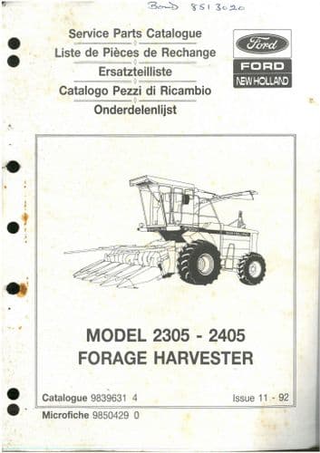 New Holland Forage Harvester 2305 - 2405 Parts Manual