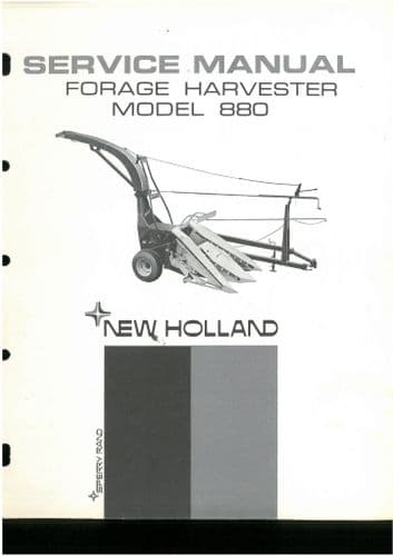 New Holland Forage Harvester Model 880  Service Manual