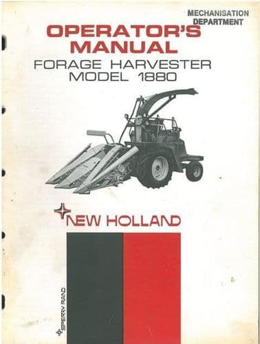 New Holland Forage Harvester Model "Crop Cruiser" 1880 Operators Manual