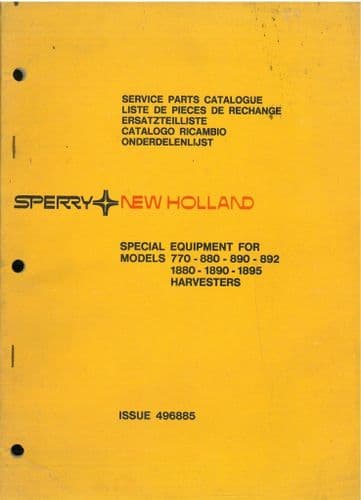 New Holland Forage Harvester Special Equipment 770 880 890 892 1880 1890 1895 Parts Manual - Forager