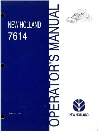 New Holland Loader 7614 Operators Manual