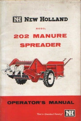 New Holland Manure Spreader Model 202 Operators Manual