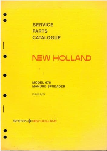 New Holland Manure Spreader Model 676 Parts Manual