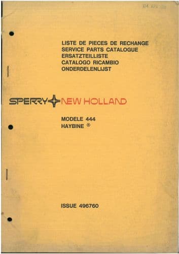 New Holland Model 444 Haybine Parts Manual