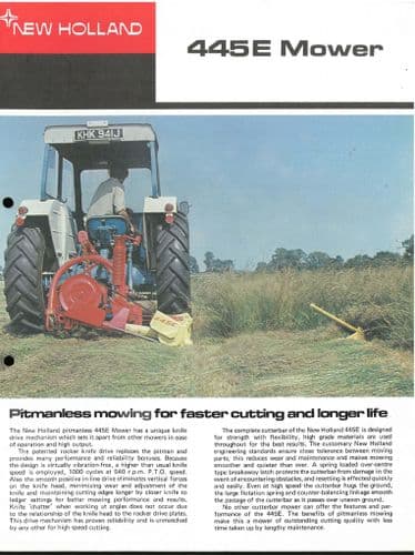 New Holland Mower 445E Brochure -