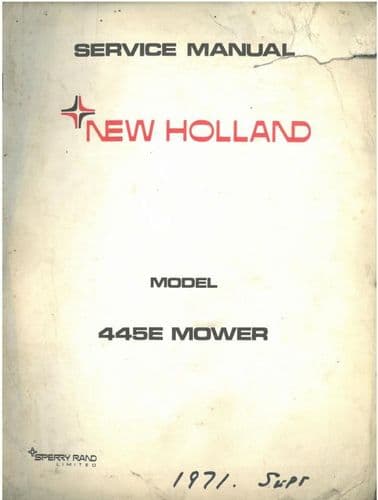 New Holland Mower 445E Workshop Service Manual