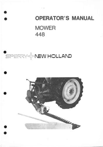 New Holland Mower 448 Operators Manual