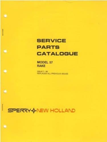 New Holland Rake Model 57 Parts Manual