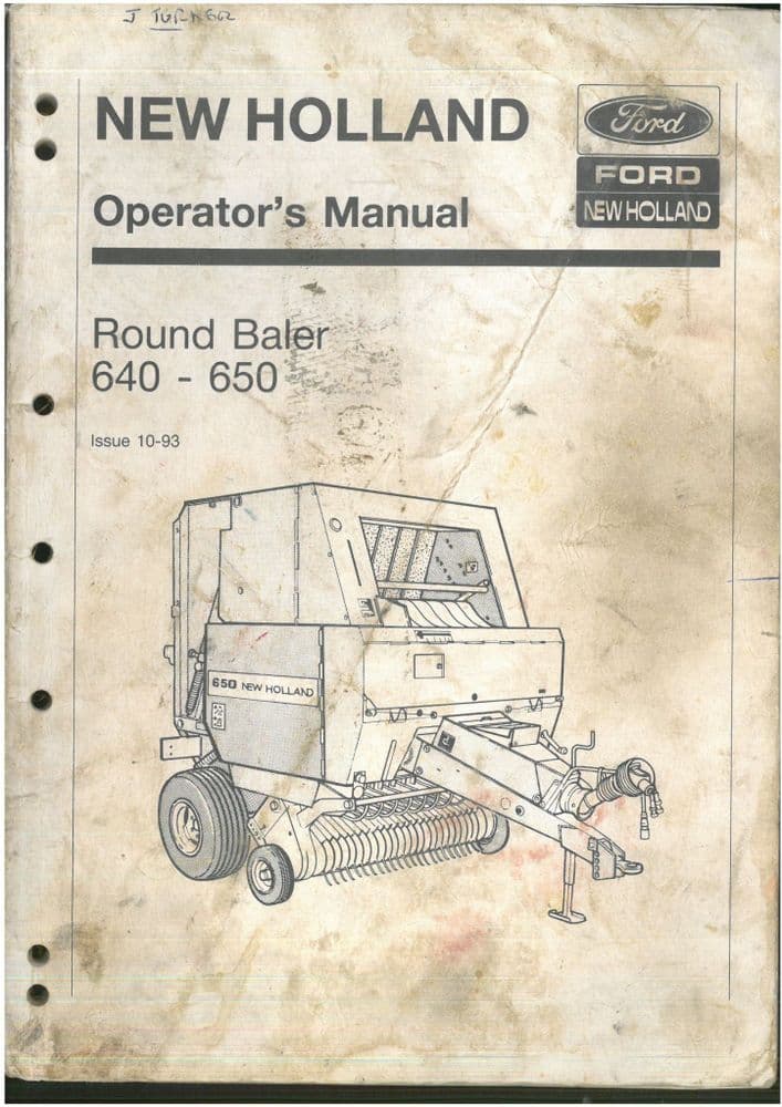 New Holland Round Baler 640 & 650 Operators Manual ORIGINAL