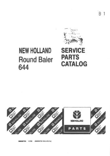 New Holland Round Baler 644 Parts Manual