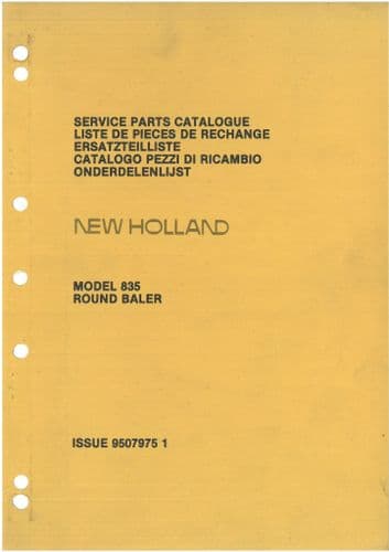 New Holland Round Baler 835 Parts Manual