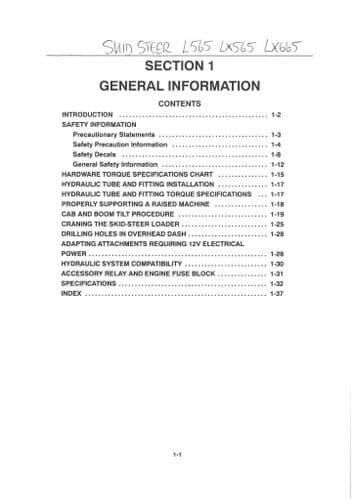 New Holland Skid Steer Loader L565 LX565 LX665  Workshop Service Repair Manual