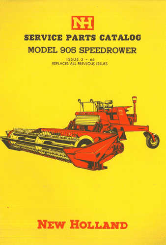 New Holland Speedrower 905 Parts Manual