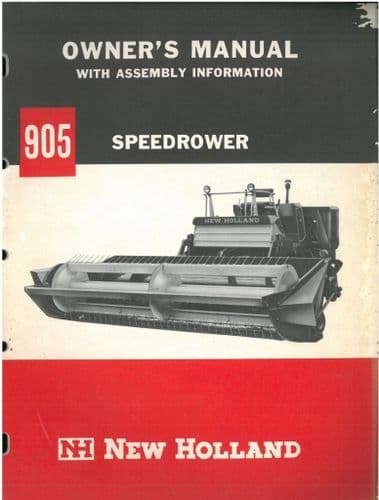 New Holland Speedrower Model 905 Operators Manual