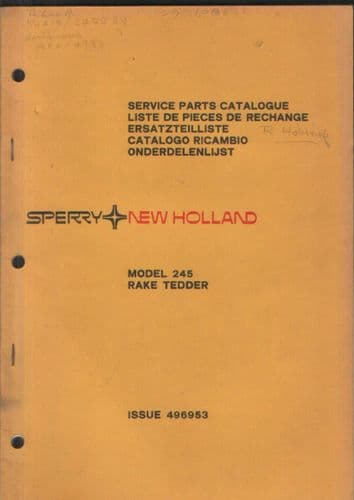 New Holland Tedder Rake 245 Parts Manual