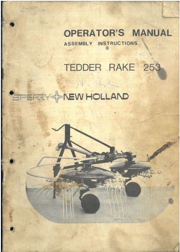 New Holland Tedder Rake 253 - Operators Manual - 253 - Original