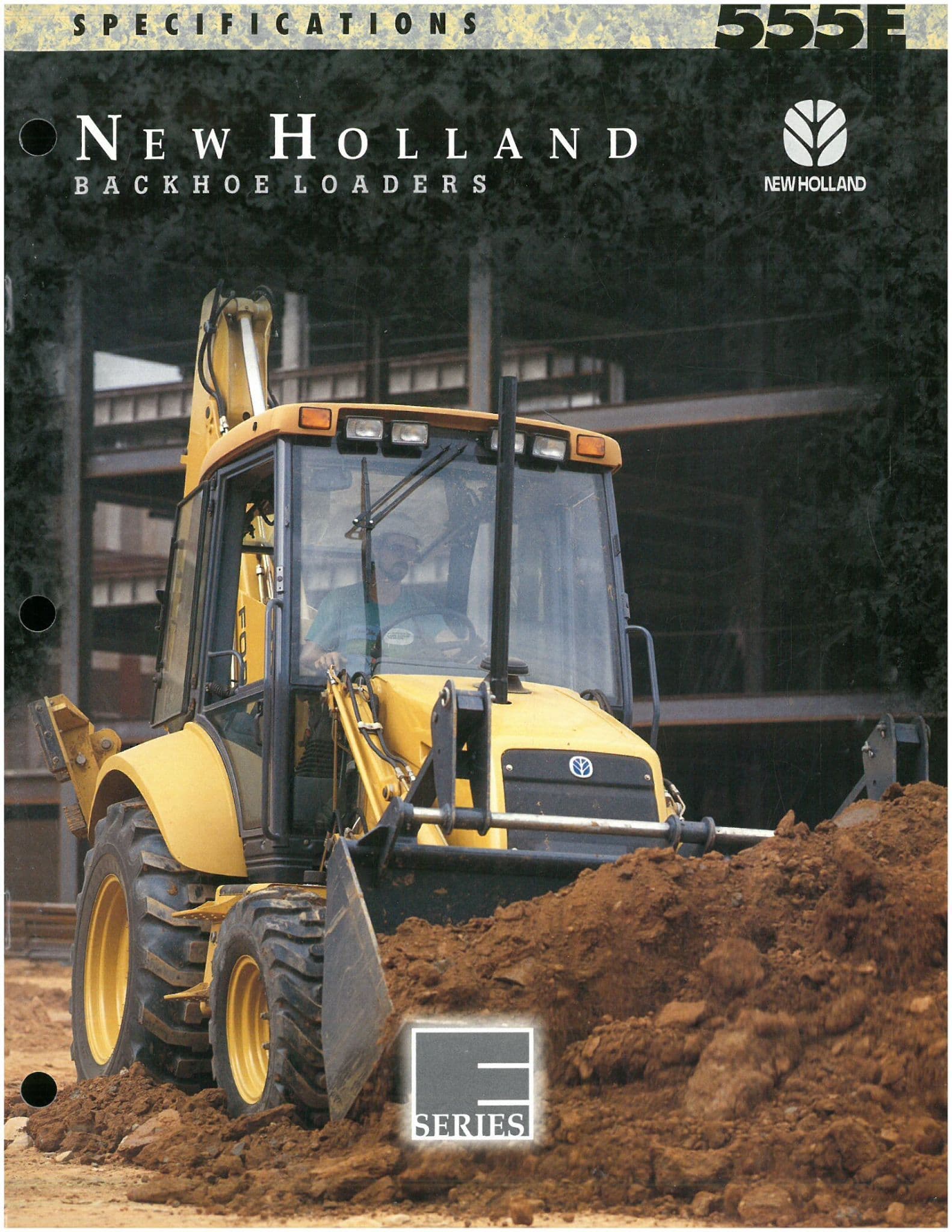 New Holland Tractor Backhoe Loader Digger 555E Brochure 555 E