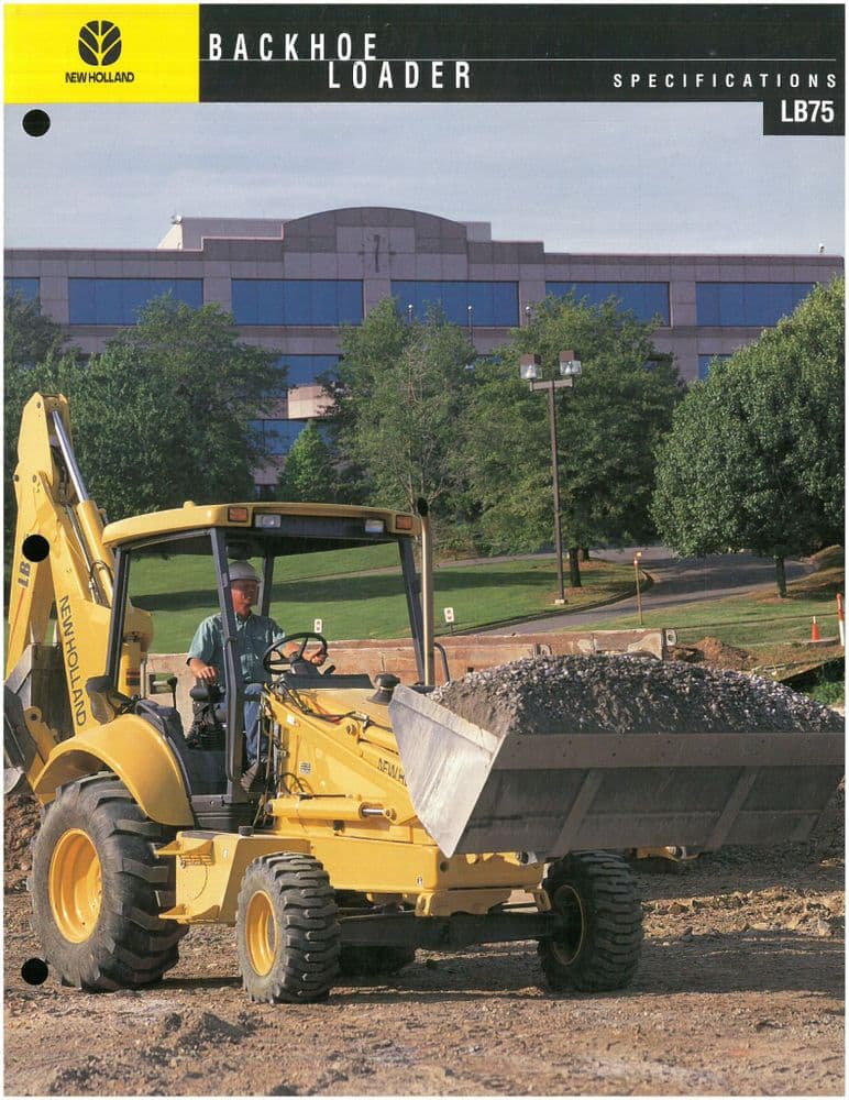 New Holland Tractor Backhoe Loader Digger LB75 Brochure - LB 75