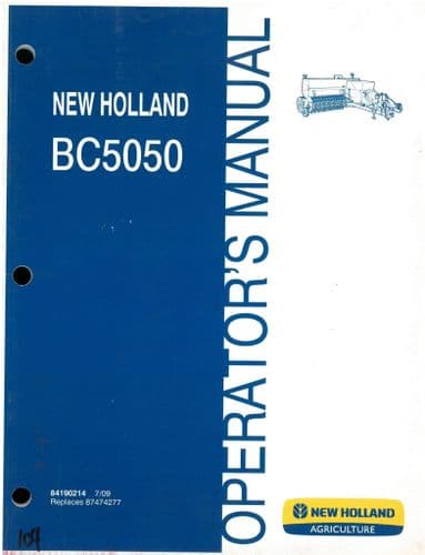 New Holland Tractor BC5050 Operators Manual - BC 5050