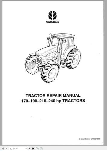 New Holland Tractor G170, G190, G210, G 240 HD Workshop Service Repair Manual