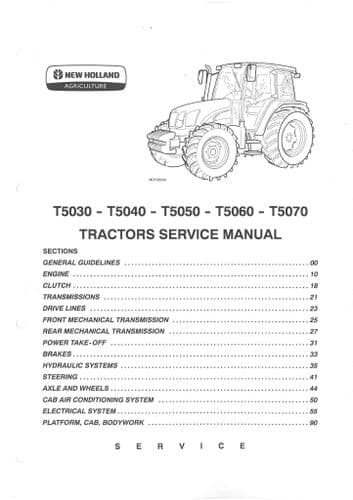 New Holland Tractor T5030 T5040 T5050 T5060 T5070 Workshop Service Repair Manual